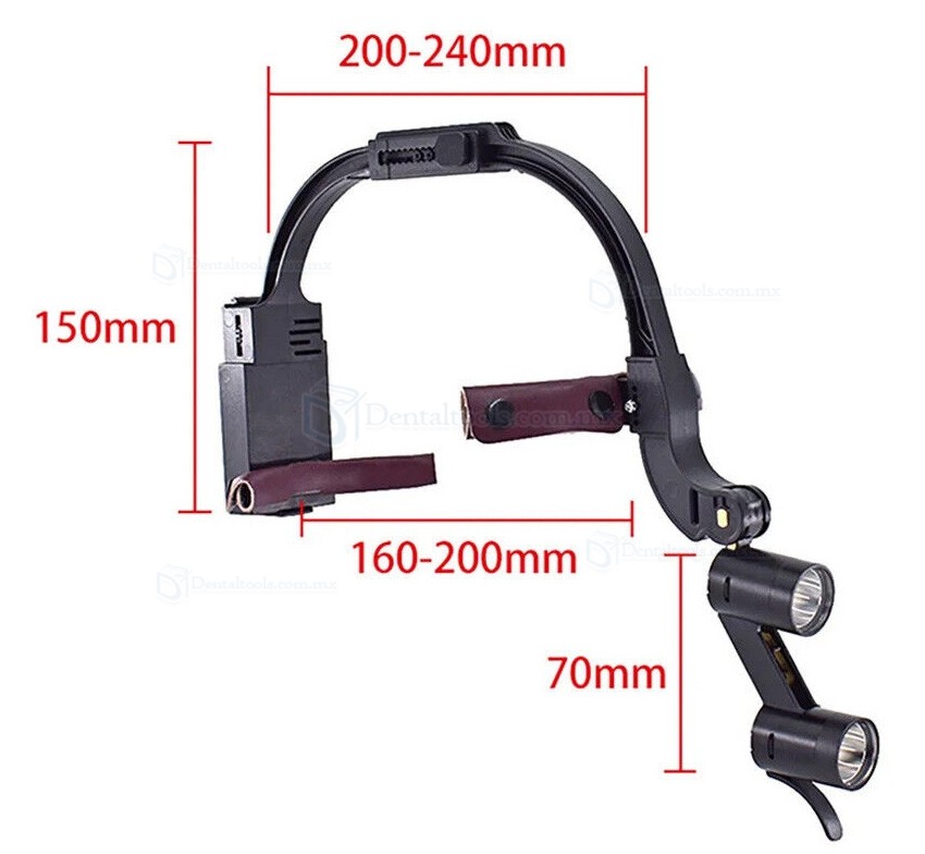Lupas binoculares dentales 5X o 6X con luz LED 5W y lentes para presbicia